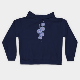 Chicory a bouquet of blue flowers Kids Hoodie